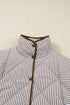 Plus Size Stripe Quilted Snap Button Vest STYLE SOURCE