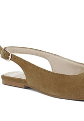 Sozani Genuine Suede Leather Slingback Flats STYLE SOURCE