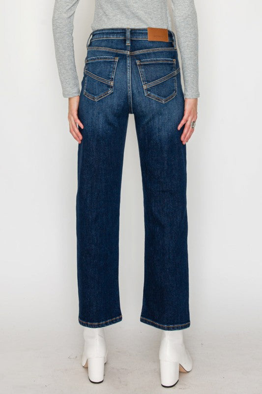 AT1029STD - High Rise Ankle Straight Jeans - Weste STYLE SOURCE