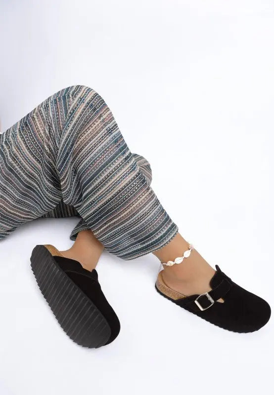 Ratiha Buckle Accent Slip-On Footbed Mules STYLE SOURCE