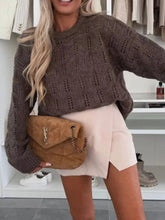 Openwork Round Neck Sweater STYLE SOURCE