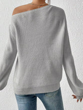 Single Shoulder Knit Sweater STYLE SOURCE
