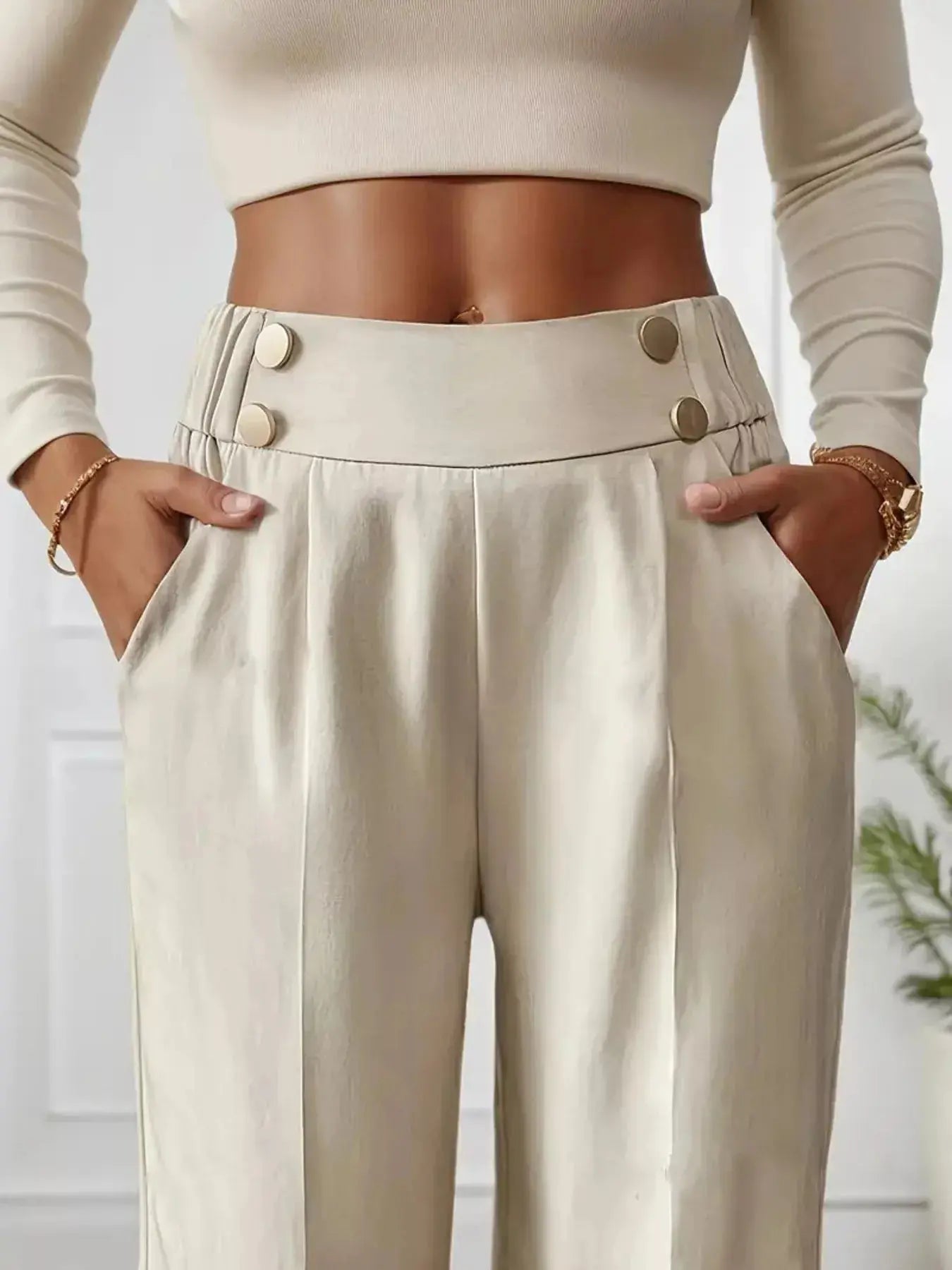 Full Size High-Waisted Wide-Leg Pants Plus Size STYLE SOURCE