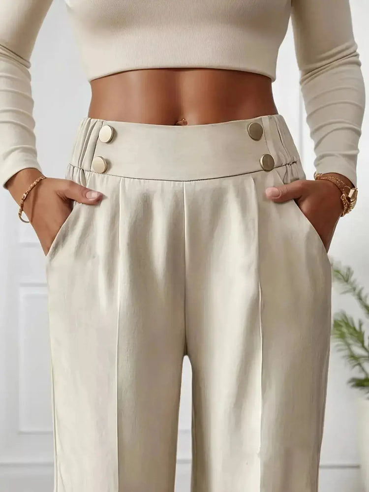 Full Size High-Waisted Wide-Leg Pants Plus Size STYLE SOURCE