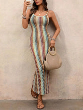 Striped Scoop Neck Bodycon Midi Dress STYLE SOURCE