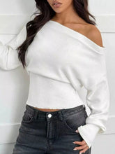 One Shoulder Cropped Sweater STYLE SOURCE