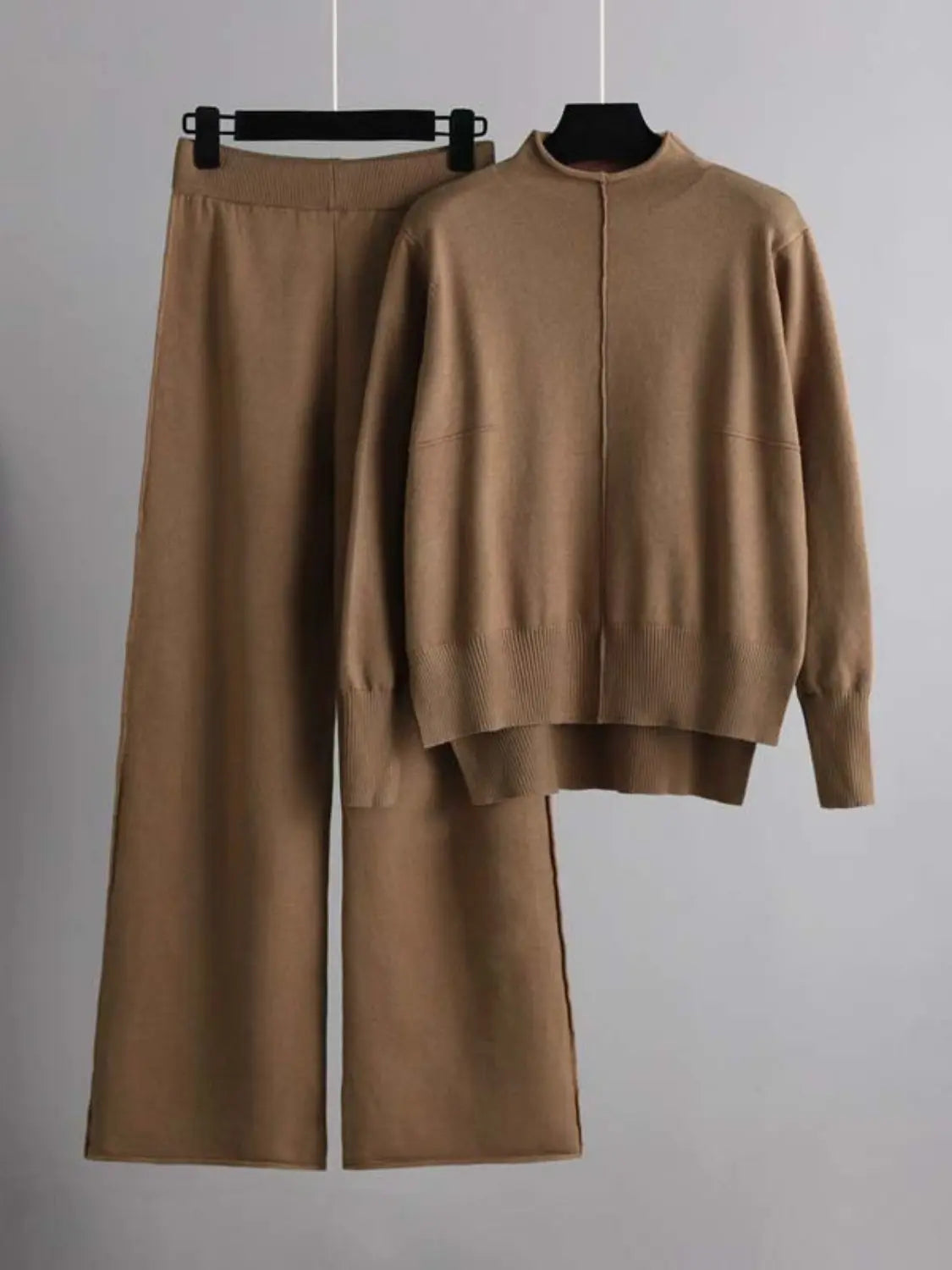Basic Bae Mock Neck Long Sleeve Top and Pants Sweater Set STYLE SOURCE