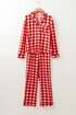 Christmas Plaid Contrast Trim Pajama Set STYLE SOURCE