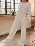 Ribbed Round Neck Top and Drawstring Pants Set STYLE SOURCE