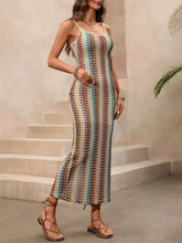 Striped Scoop Neck Bodycon Midi Dress STYLE SOURCE