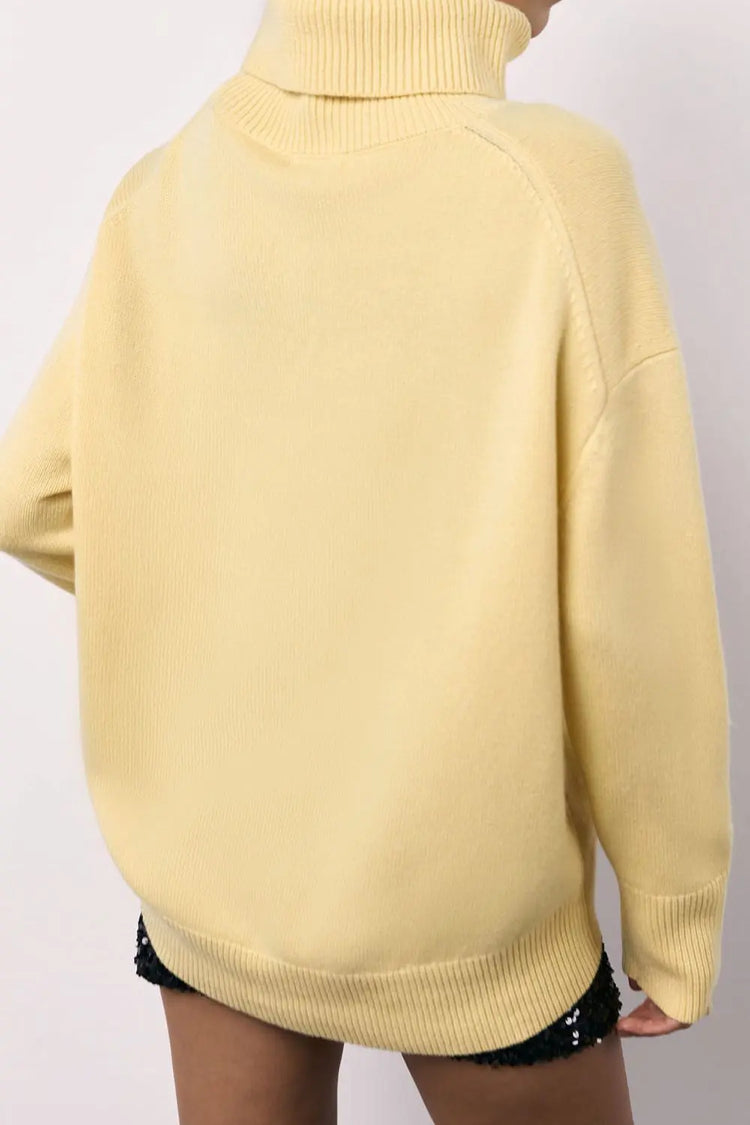 Basic Bae Turtleneck Long Sleeve Dropped Shoulder Sweater STYLE SOURCE