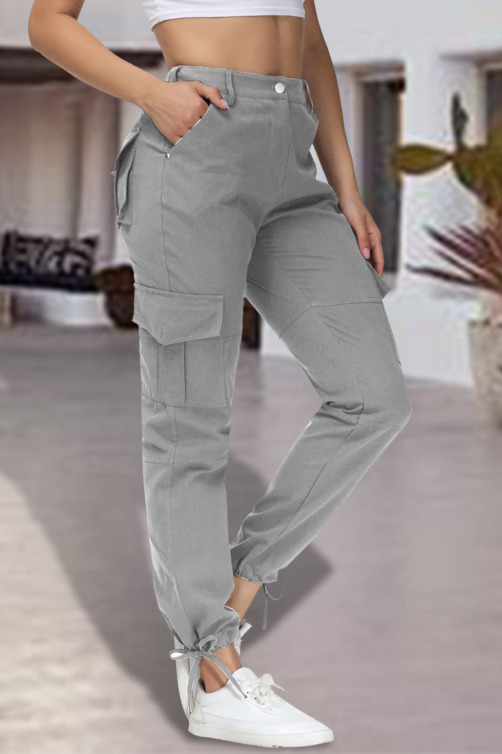 Full Size High Waist Pants with Pockets STYLE SOURCE