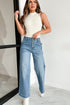 Dusk Blue Multi Button Waist Wash Straight Leg Jeans STYLE SOURCE