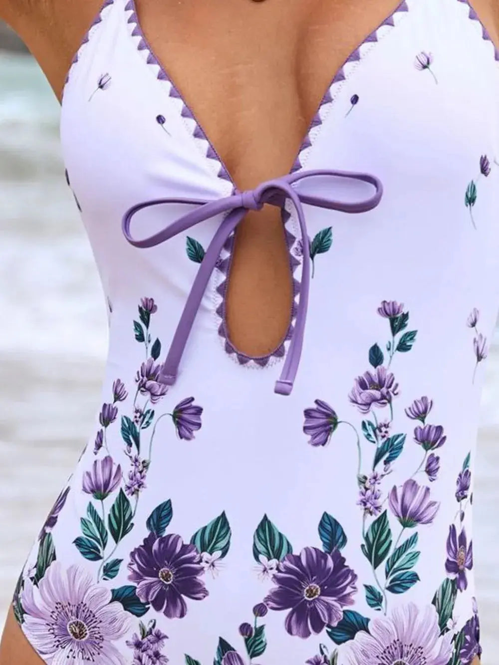 Printed Spaghetti Strap One-Piece Swimwear and Cover Up Swim Set STYLE SOURCE