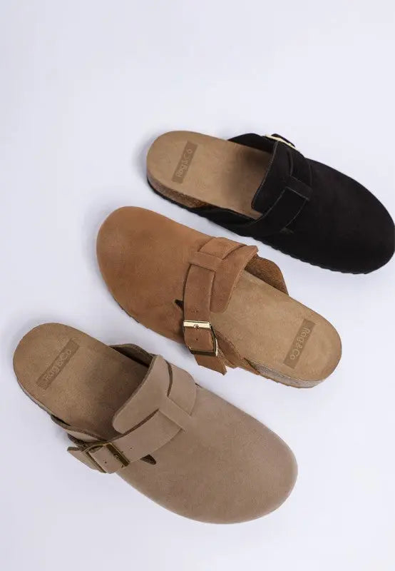 Ratiha Buckle Accent Slip-On Footbed Mules STYLE SOURCE