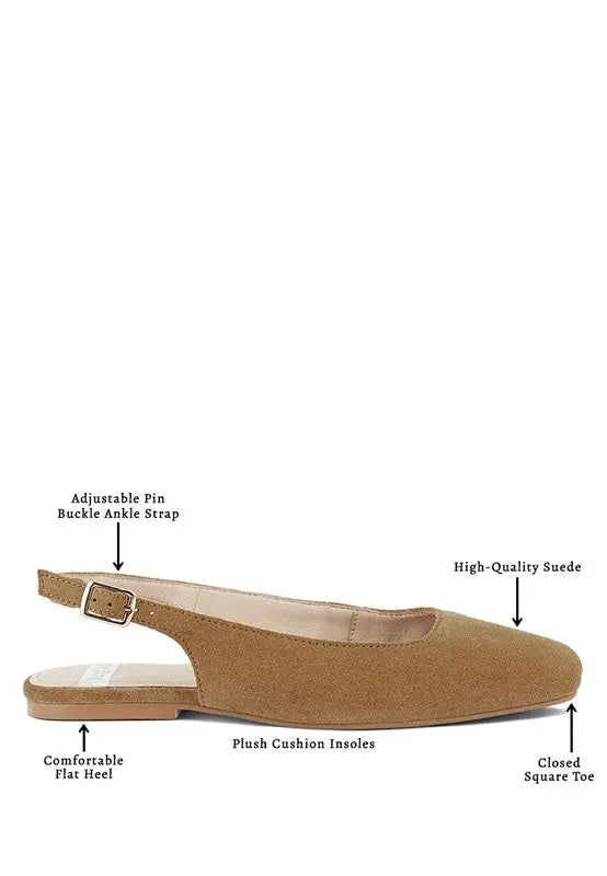 Sozani Genuine Suede Leather Slingback Flats STYLE SOURCE