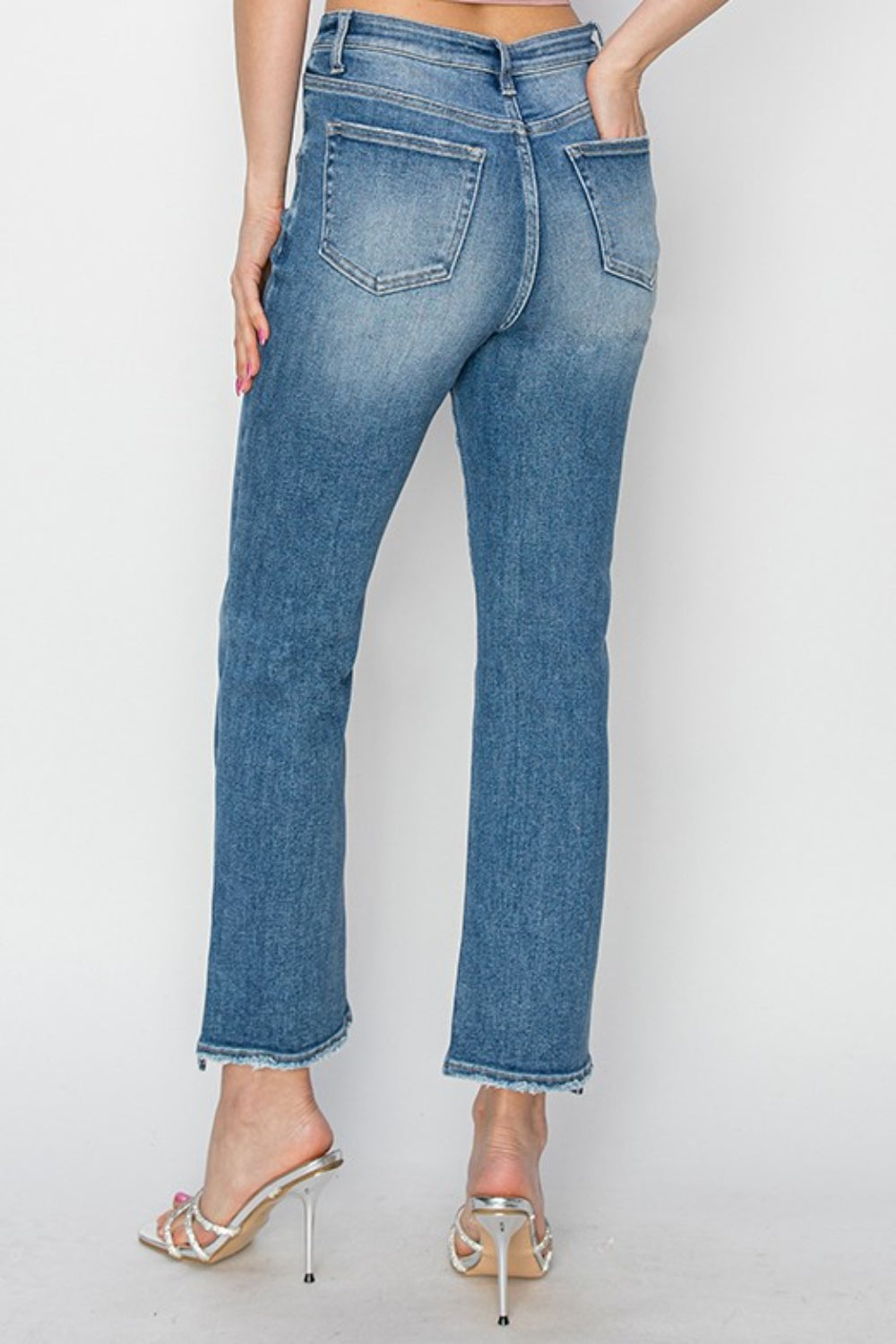 RISEN High Rise Slim Straight Jeans STYLE SOURCE