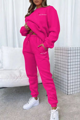 Round Neck Sweatshirt and Joggers Set STYLE SOURCE