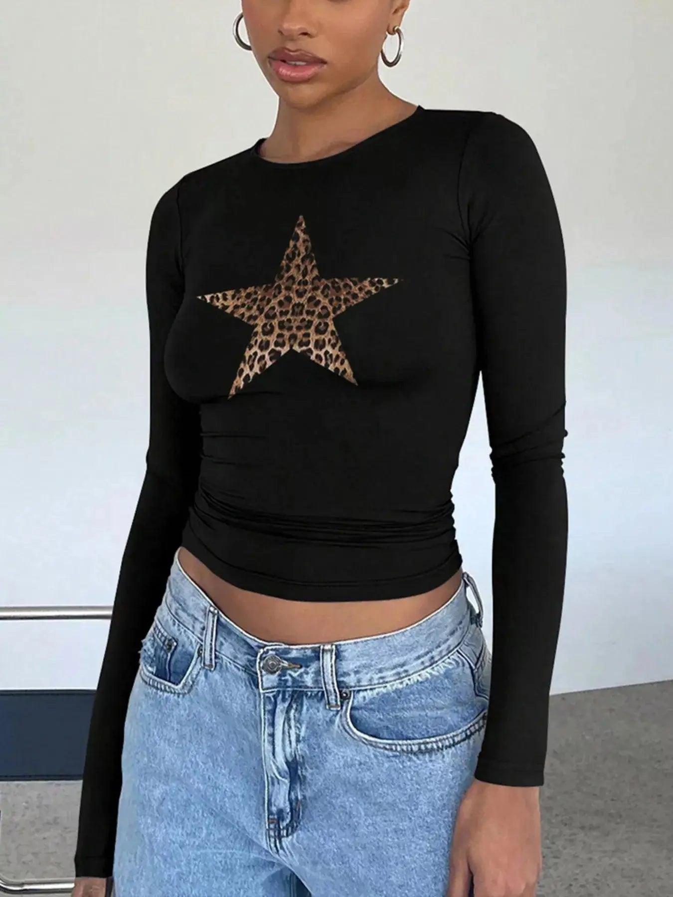 Leopard Star Long Sleeve T-Shirt STYLE SOURCE