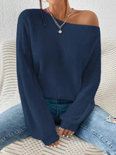 Single Shoulder Knit Sweater STYLE SOURCE