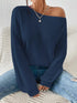 Single Shoulder Knit Sweater STYLE SOURCE