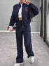 Zip Up Dropped Shoulder Outerwear and Pants Set STYLE SOURCE