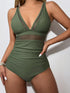 V-Neck One-Piece Swimwear STYLE SOURCE