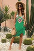 Geometric V-Neck Spaghetti Strap Cover Up Dress STYLE SOURCE