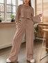 Ribbed Round Neck Top and Drawstring Pants Set STYLE SOURCE