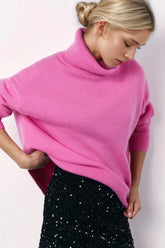 Basic Bae Turtleneck Long Sleeve Dropped Shoulder Sweater STYLE SOURCE