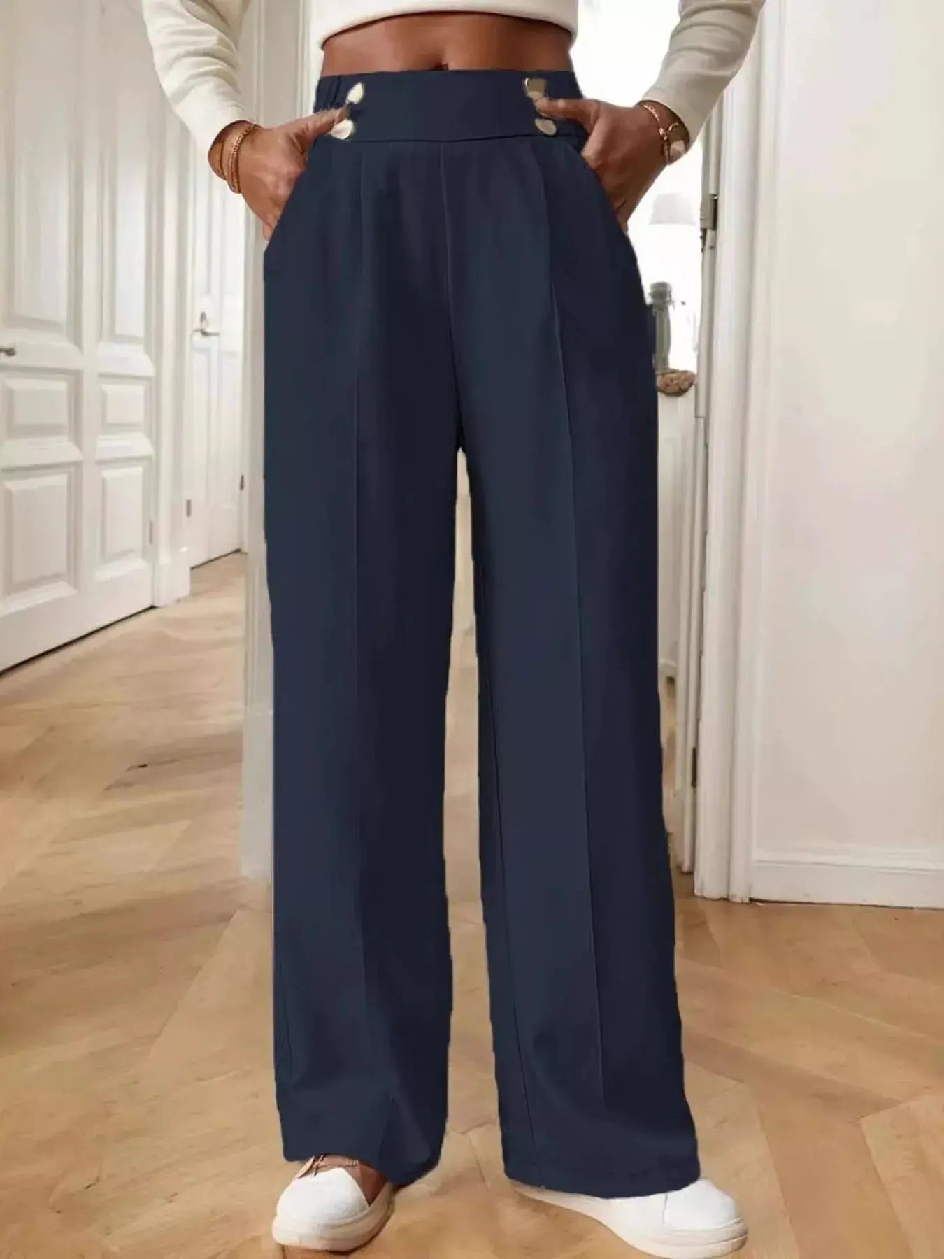 Full Size High-Waisted Wide-Leg Pants Plus Size STYLE SOURCE