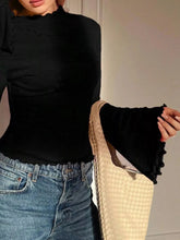 Lettuce Edge Flare Sleeve Top STYLE SOURCE