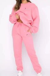 Round Neck Sweatshirt and Joggers Set STYLE SOURCE