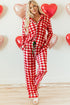 Christmas Plaid Contrast Trim Pajama Set STYLE SOURCE