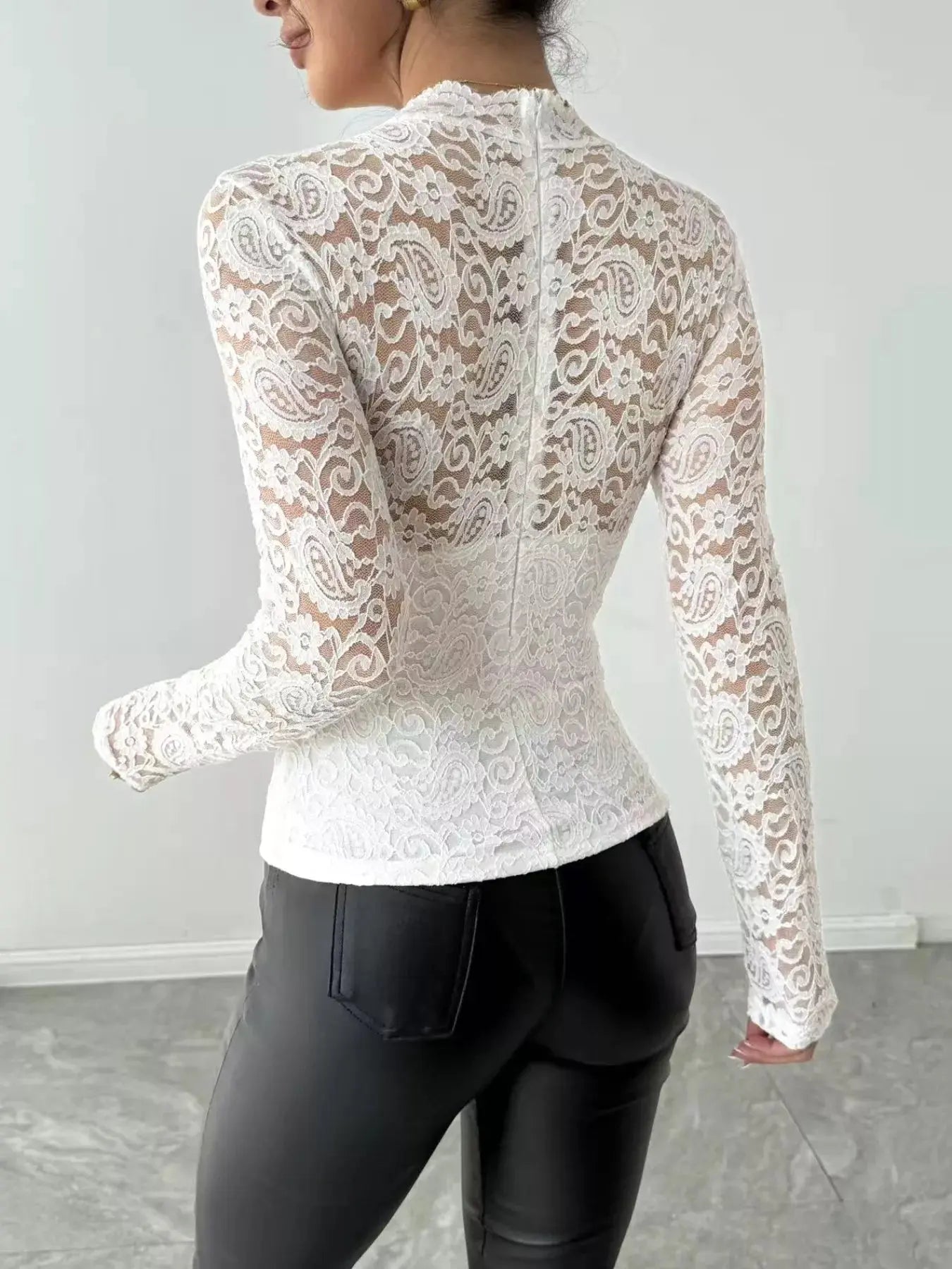 Lace Long Sleeve Top STYLE SOURCE
