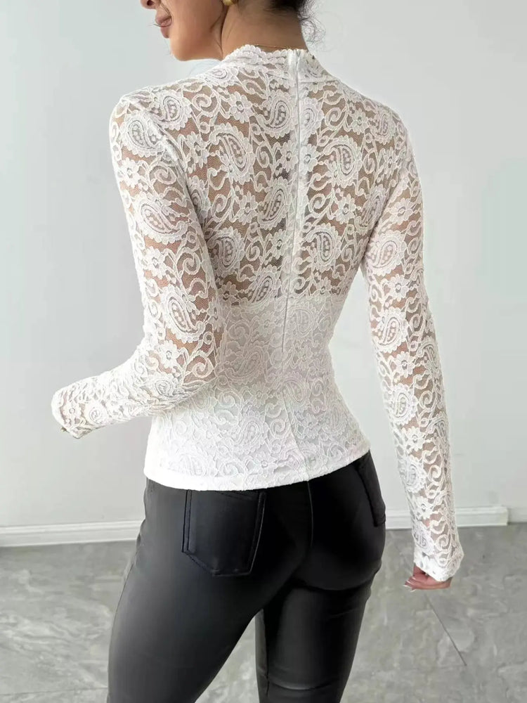 Lace Long Sleeve Top STYLE SOURCE
