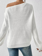 Single Shoulder Knit Sweater STYLE SOURCE