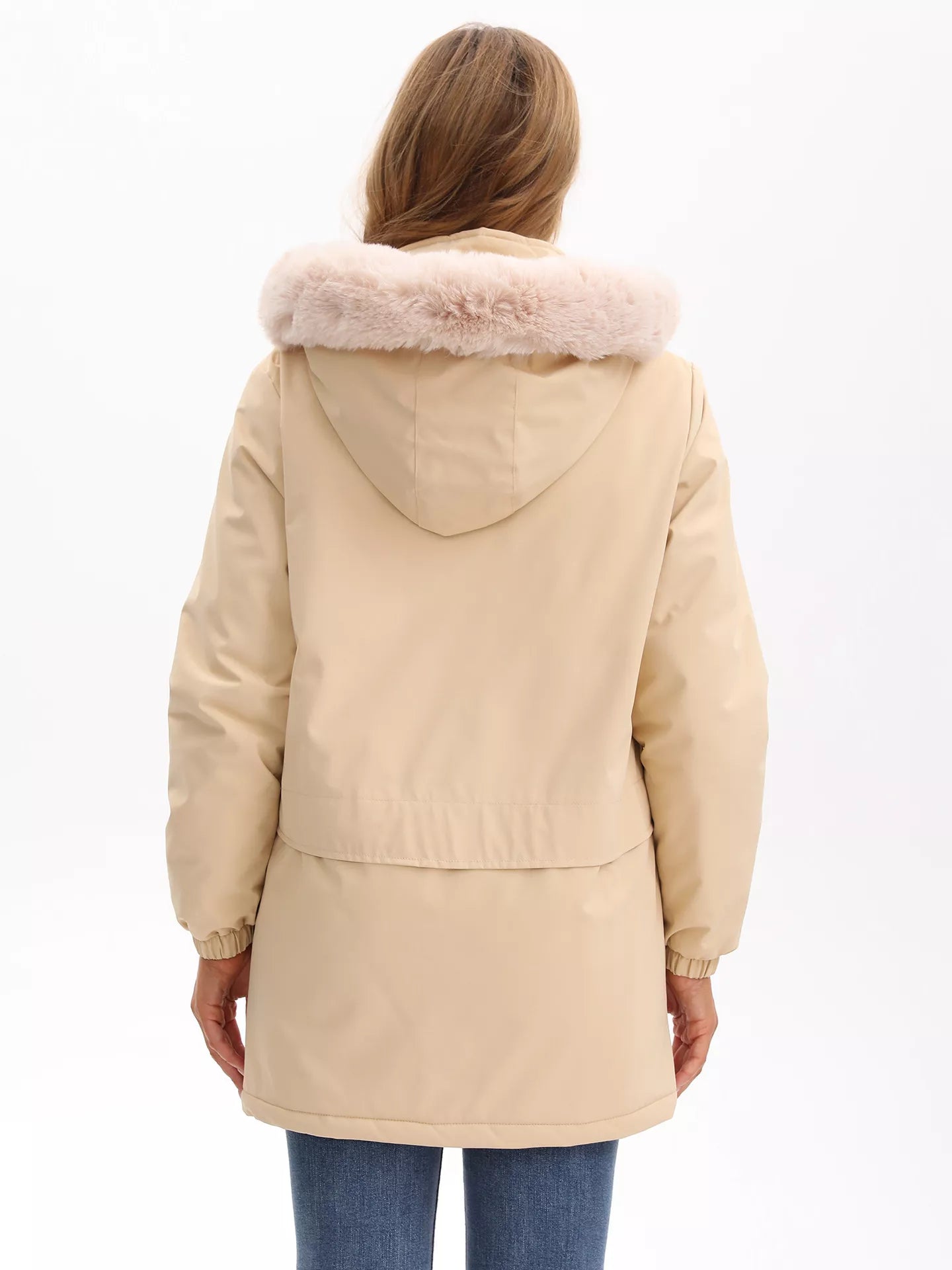 Full Size Fur Hooded Warm Winter Parka Outerwear Plus Size STYLE SOURCE