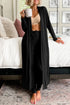 Open Front Long Sleeve Cardigan and Pants Lounge Set STYLE SOURCE