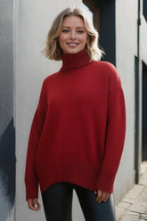 Basic Bae Turtleneck Dropped Shoulder Long Sleeve Sweater STYLE SOURCE