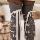 Christmas Bow Knee-High Socks STYLE SOURCE
