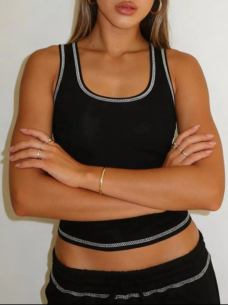 Scoop Neck Tank Top and Drawstring Pants Set STYLE SOURCE