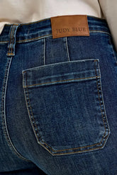 Judy Blue High Waist Wide Crop Utility Jeans with Patch Pocket STYLE SOURCE