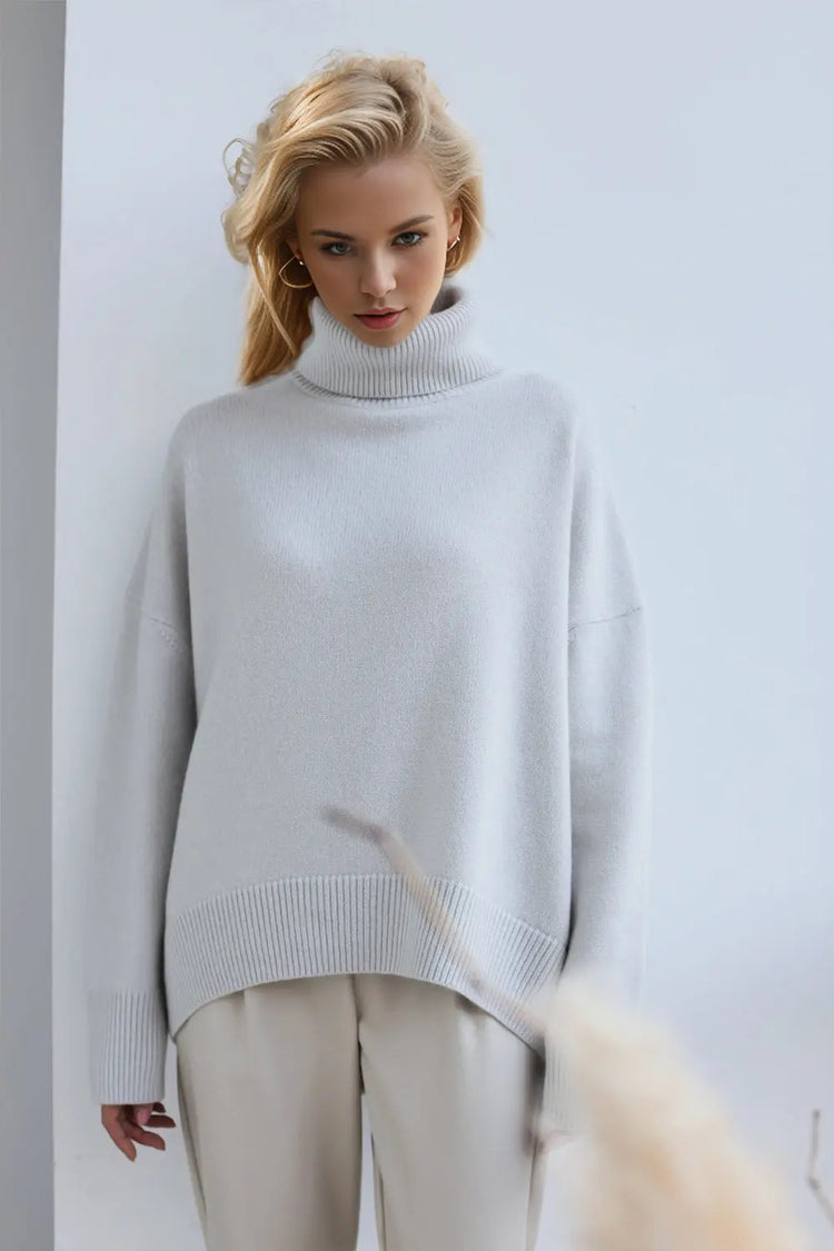 Basic Bae Turtleneck Dropped Shoulder Long Sleeve Sweater STYLE SOURCE