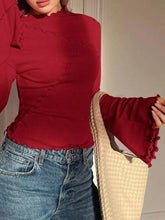 Lettuce Edge Flare Sleeve Top STYLE SOURCE