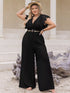 Plus Size Lace Cap Sleeve Wide Leg Jumpsuit STYLE SOURCE