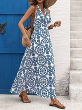 Printed Halter Neck Maxi Dress STYLE SOURCE