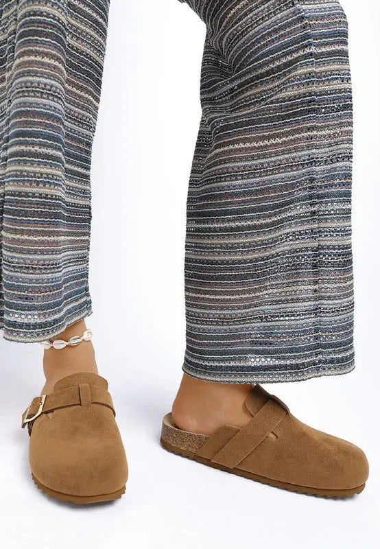 Ratiha Buckle Accent Slip-On Footbed Mules STYLE SOURCE