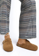 Ratiha Buckle Accent Slip-On Footbed Mules STYLE SOURCE