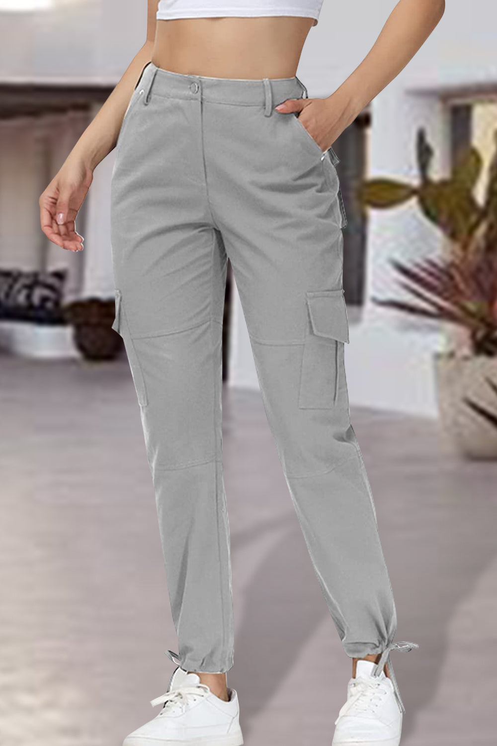 Full Size High Waist Pants with Pockets STYLE SOURCE